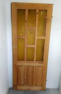 Drzwi wewnętrzne pokojowe 80cm - prawe - drewniane, sosnowe