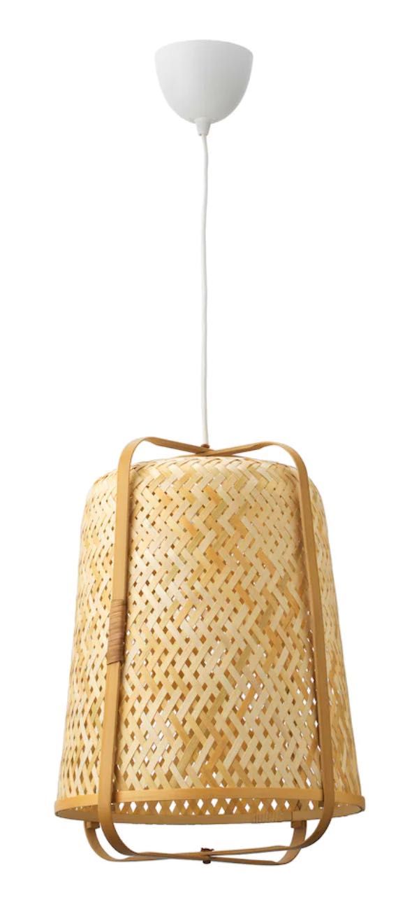 Lampa nowa Ikea Knixhult bambus rattan tkana żyrandol