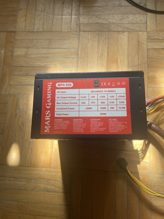 Fonte de Alimentação MARS GAMING MPII 850 (Inclui Cabo)(Não tem caixa)