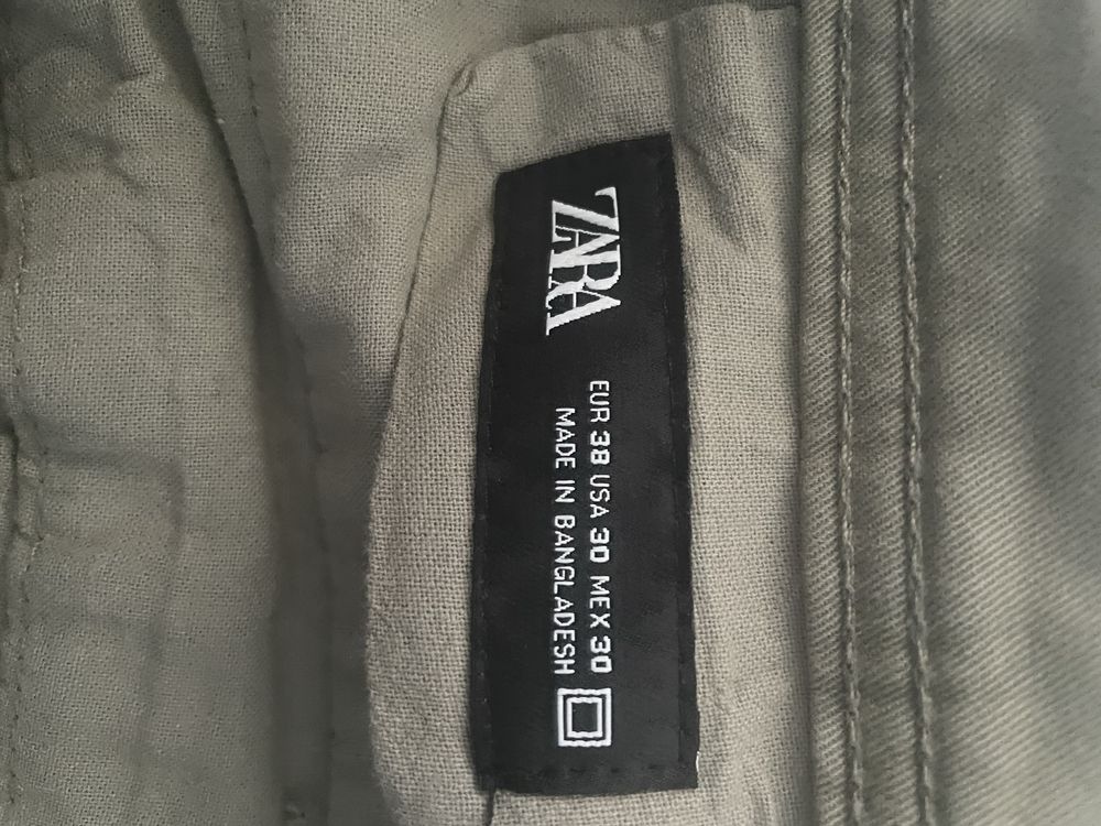 Calças Cargo Zara Relaxed Fit | Tamanho [38] | Caqui | Pouco uso