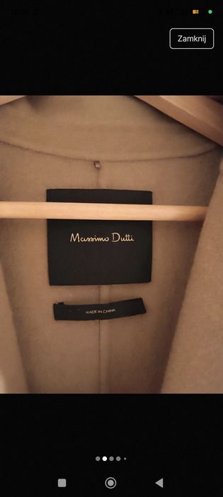 Wełniany płaszcz Massimo Dutti
