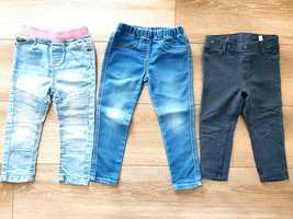 Zestaw spodni dla dziewczynki jeansy 3 pary rozmiar 92