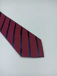 Charles Tyrwhitt bordowy jedwabny krawat w paski klubowy wa50
