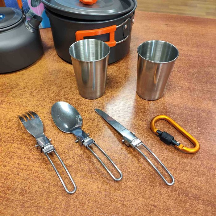 Набор туристической металлической посуды для походов Camping cooking