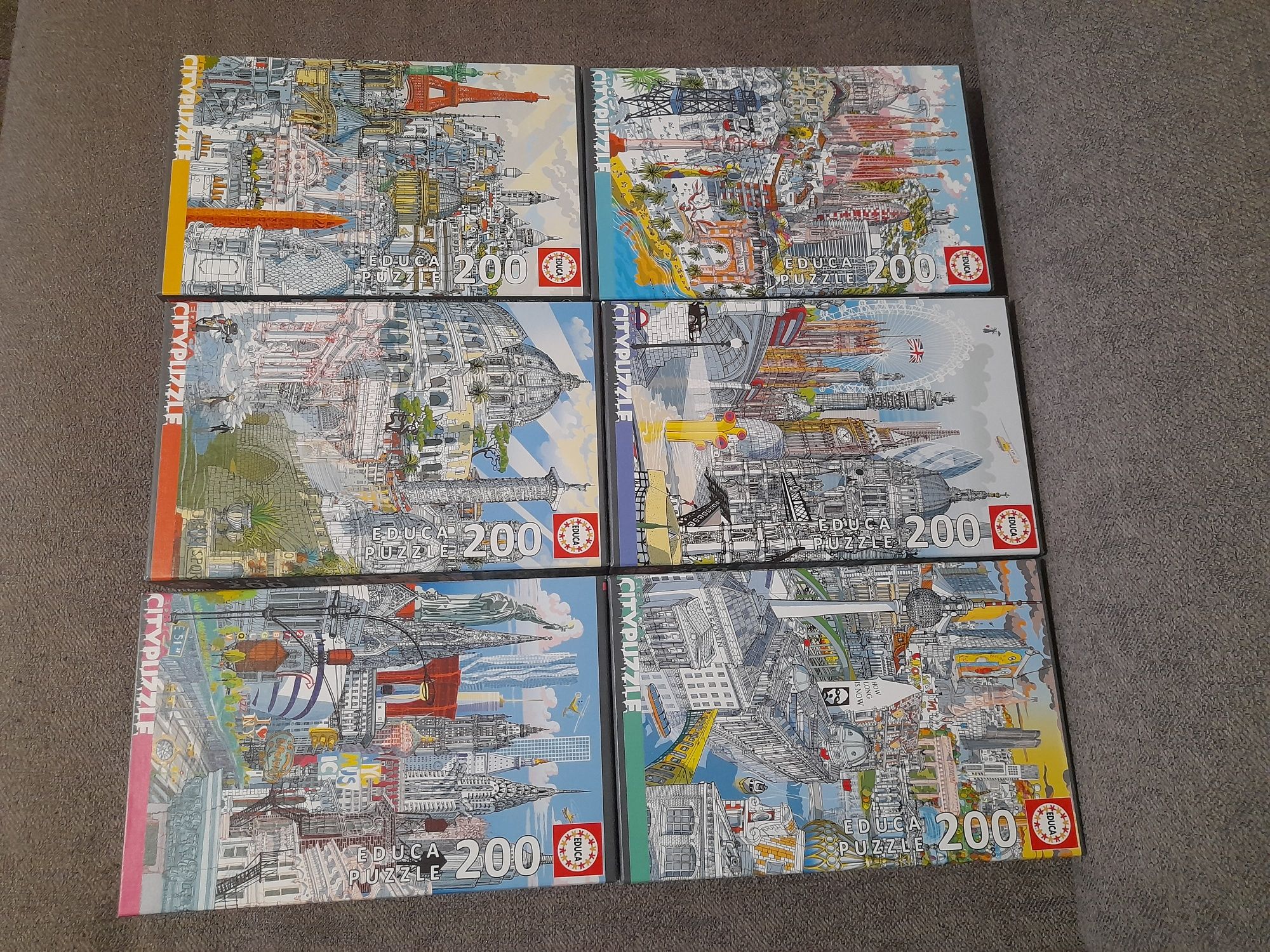 Puzzle Educa 200 elementów 6 sztuk