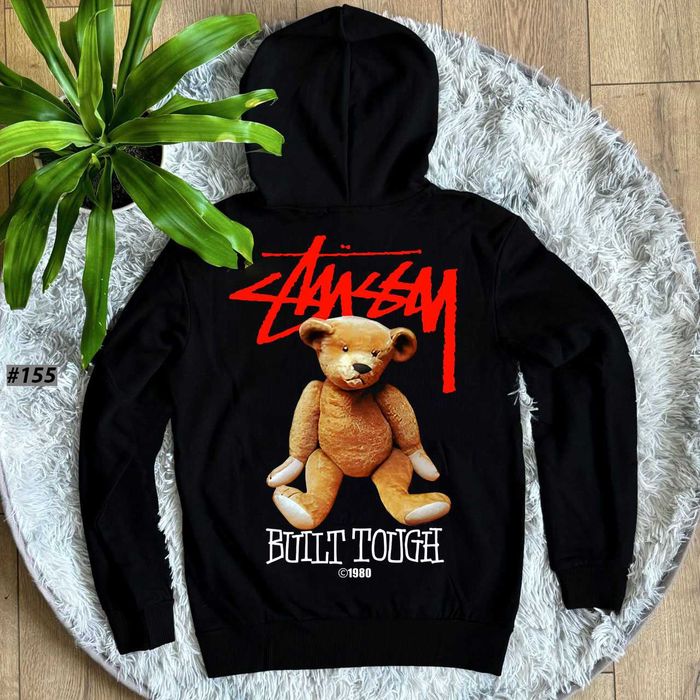 Cotton 100% | Худи Черное Stussy Teddy | Кофта Стусси | BIG Logo