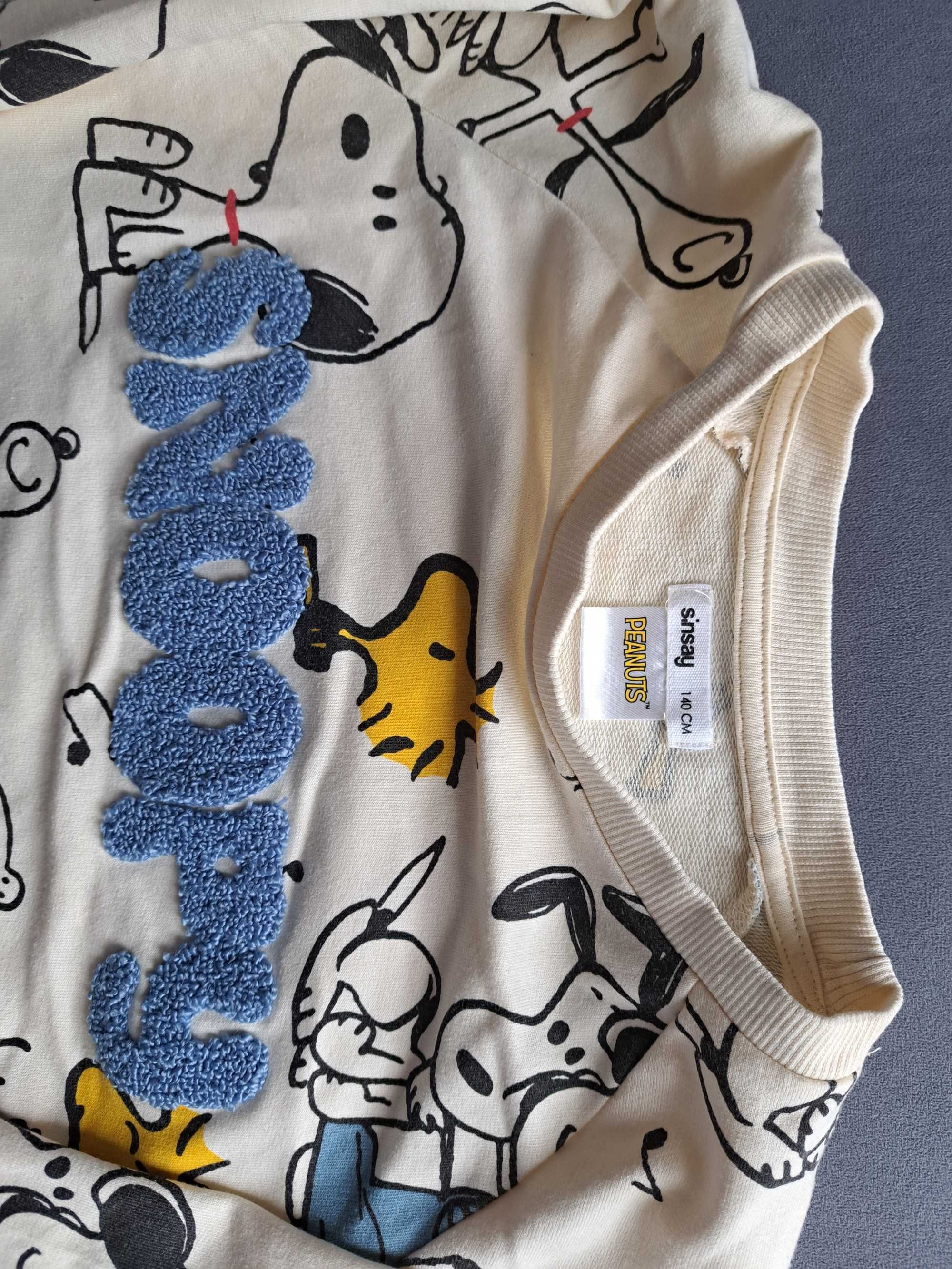 Komplet zestaw Peanuts Snoopy Sinsay bluza krótkie spodenki, 134 cm.