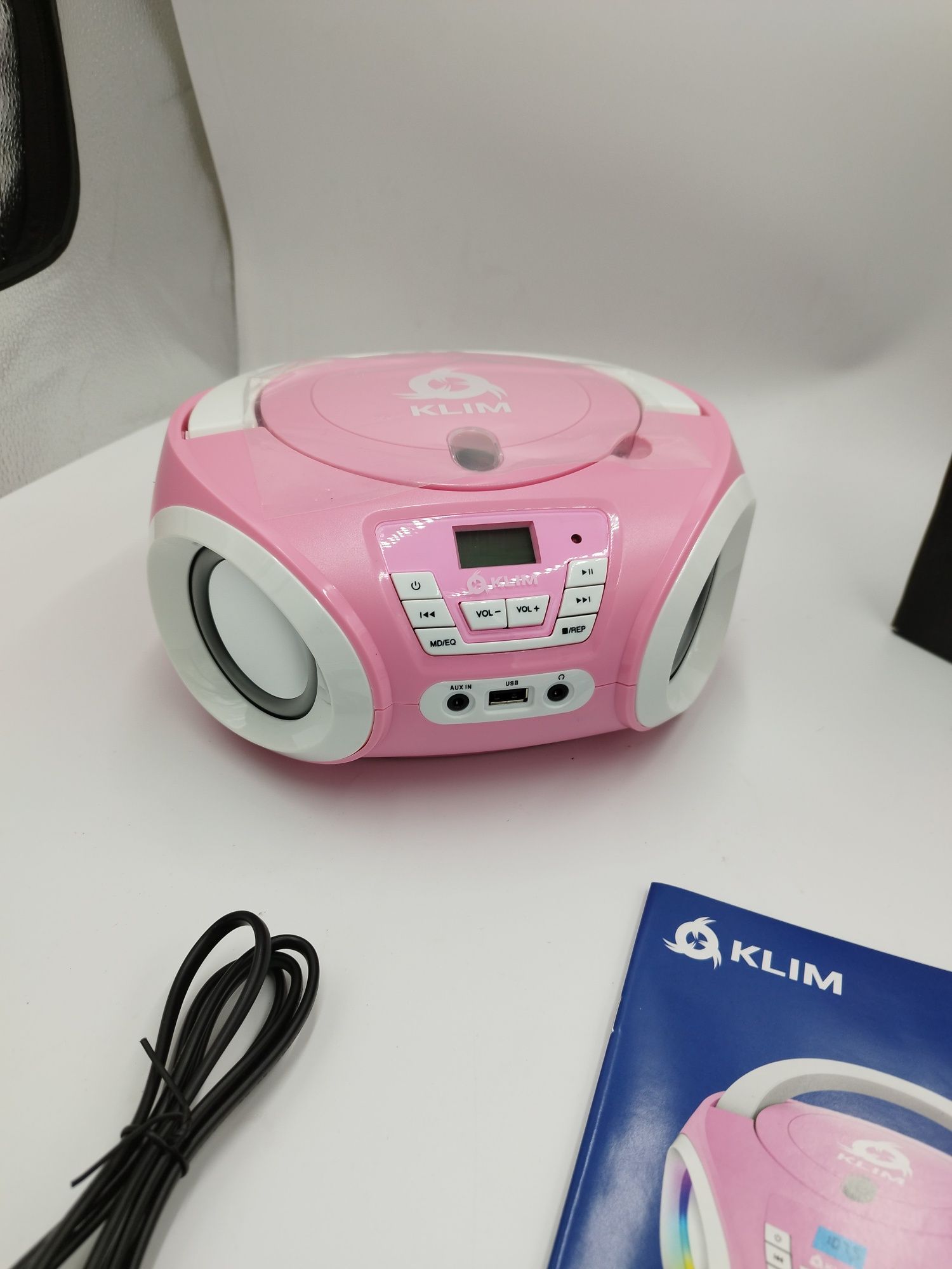 Klim radio różowe CD AUX USB RGB