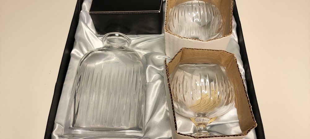 Conjunto garrafa + copos cristal Atlantis - NOVO -