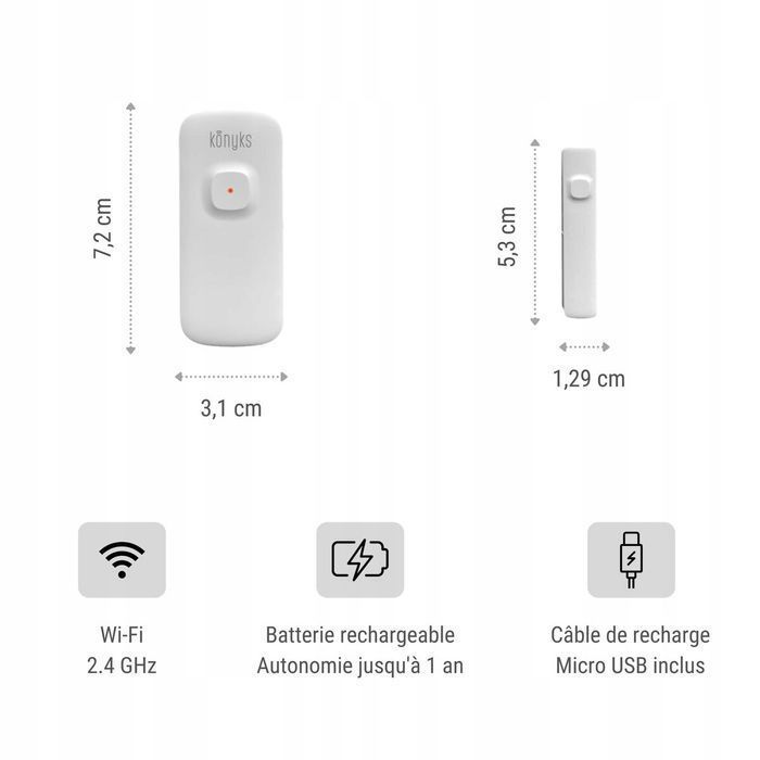outlet detektor otwarcia konyks senso charge 2 wi-fi smart home