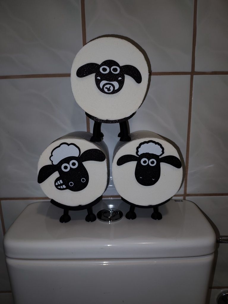 3 stojaki na papier toaletowy baranki Shaun