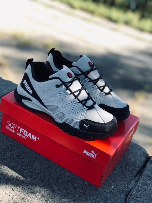 Puma черно белые термо кроссовки +7° -15° / кросовки Пума не промокаю