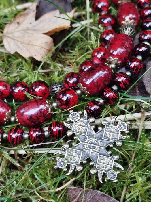 Українське червоне намисто коралі зі згардою до вишиванки красные бусы