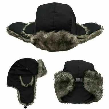 Czapka uszanka rosyjska z nausznikami zimowa na narty wycieczki