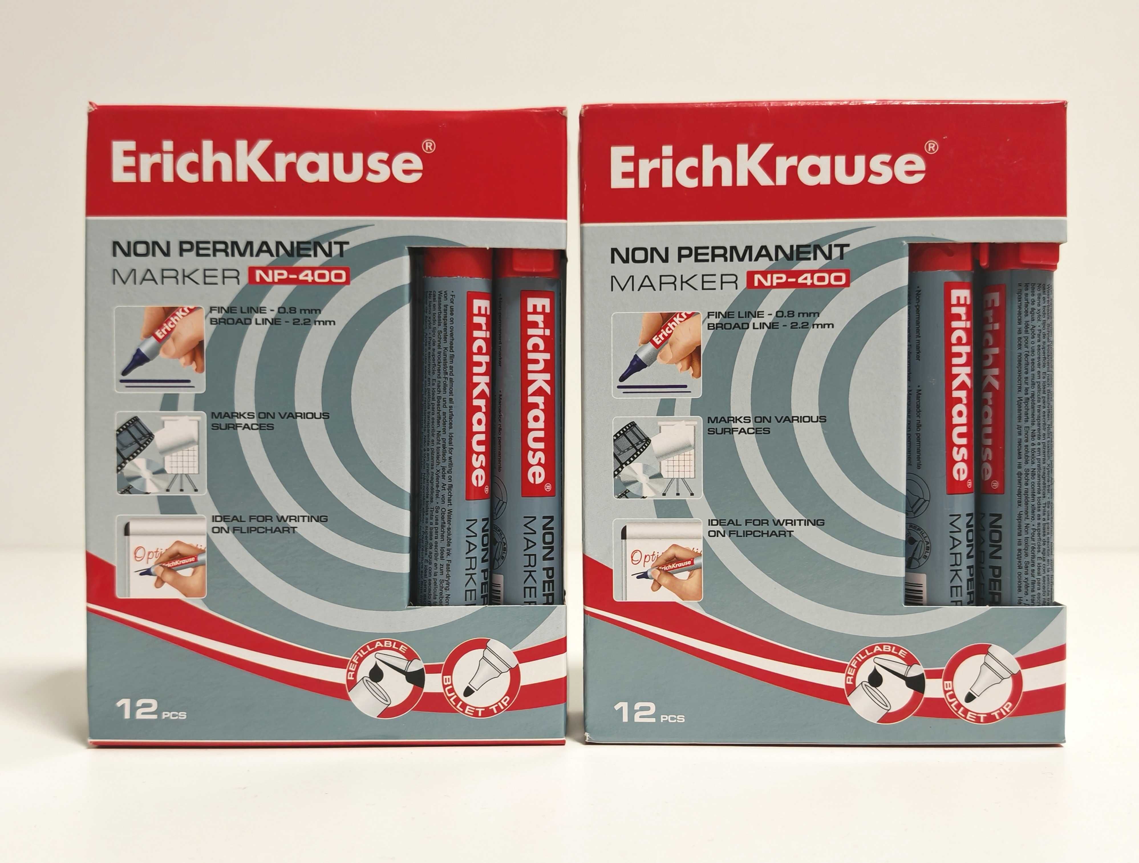 Zestaw Markerów ErichKrause NP-400 Czerwone 24 szt. Łatwościeralne