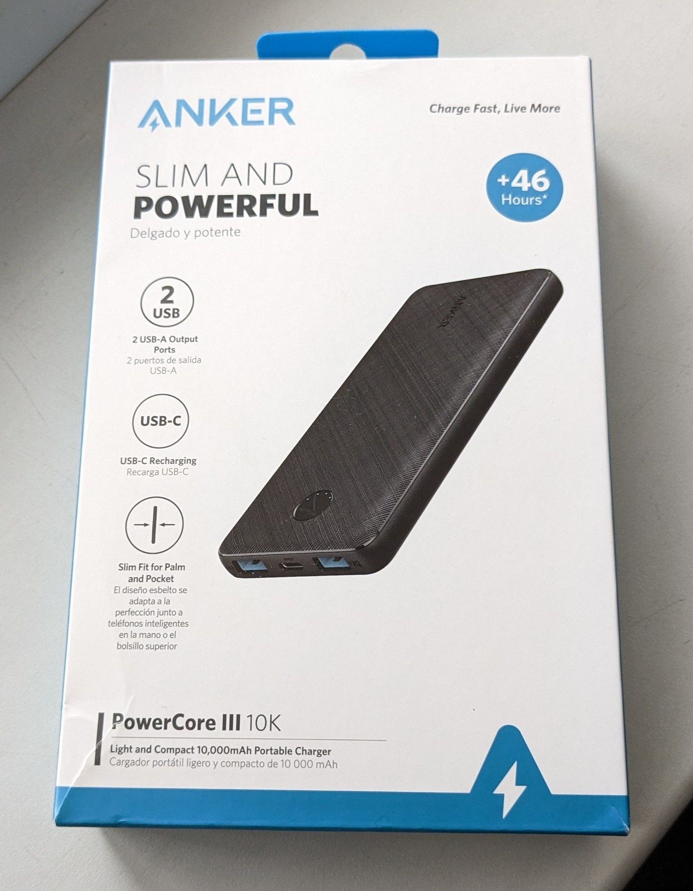 Power bank павер банк Anker powercore slim 10000 mAh