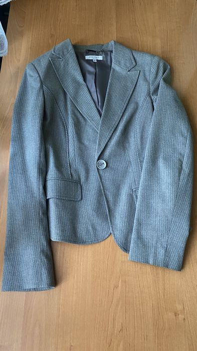 Kostium komplet marynarka żakiet spódnica reserved 40 L siwy szary