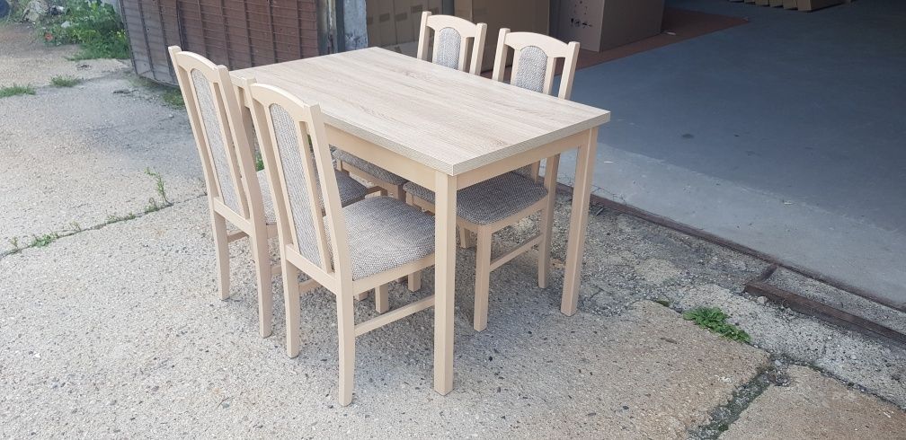 Nowe: Stół 70x120 + 4 krzesła, sonoma + cappuccino, dostawa PL