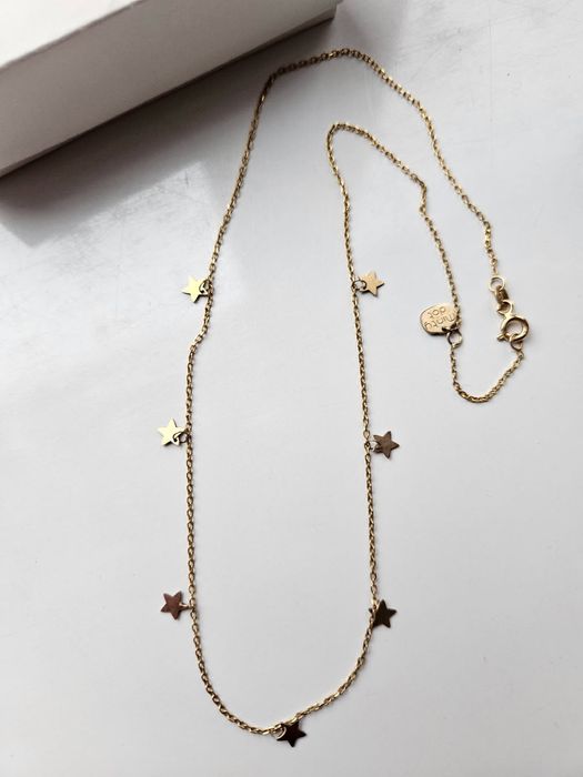 Złoty łańcuszek z gwiazdkami Minty dot