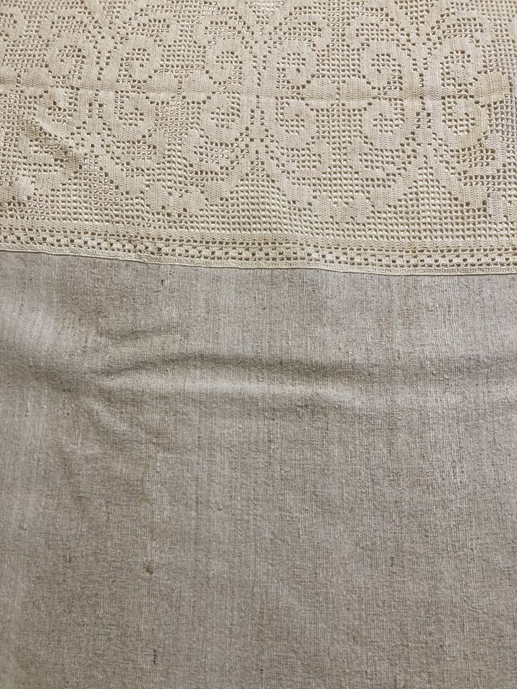 Colcha em linho/puro com renda duas almofadas