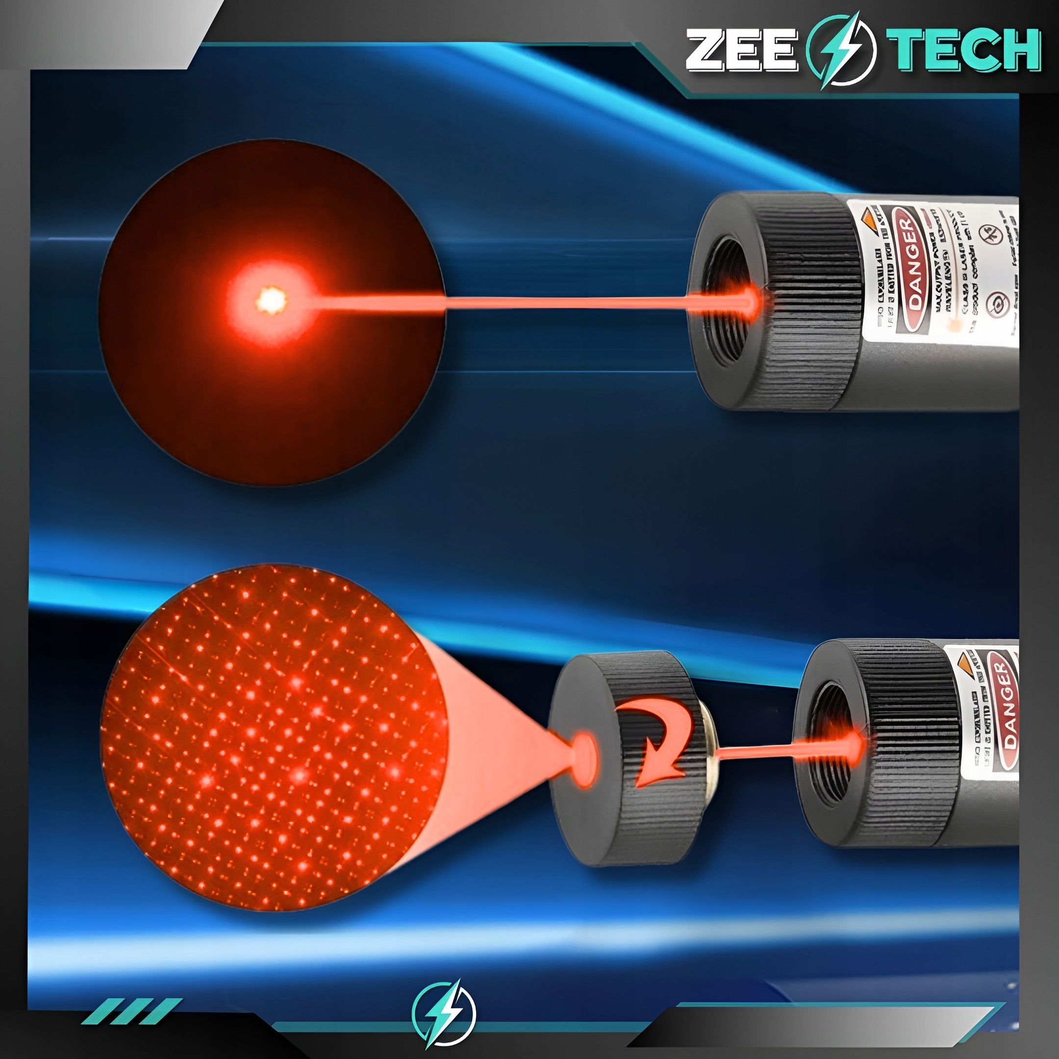 Wskaźnik Laserowy Laser Czerwony USB Mocny Pointer Duży Zasięg Akumul.