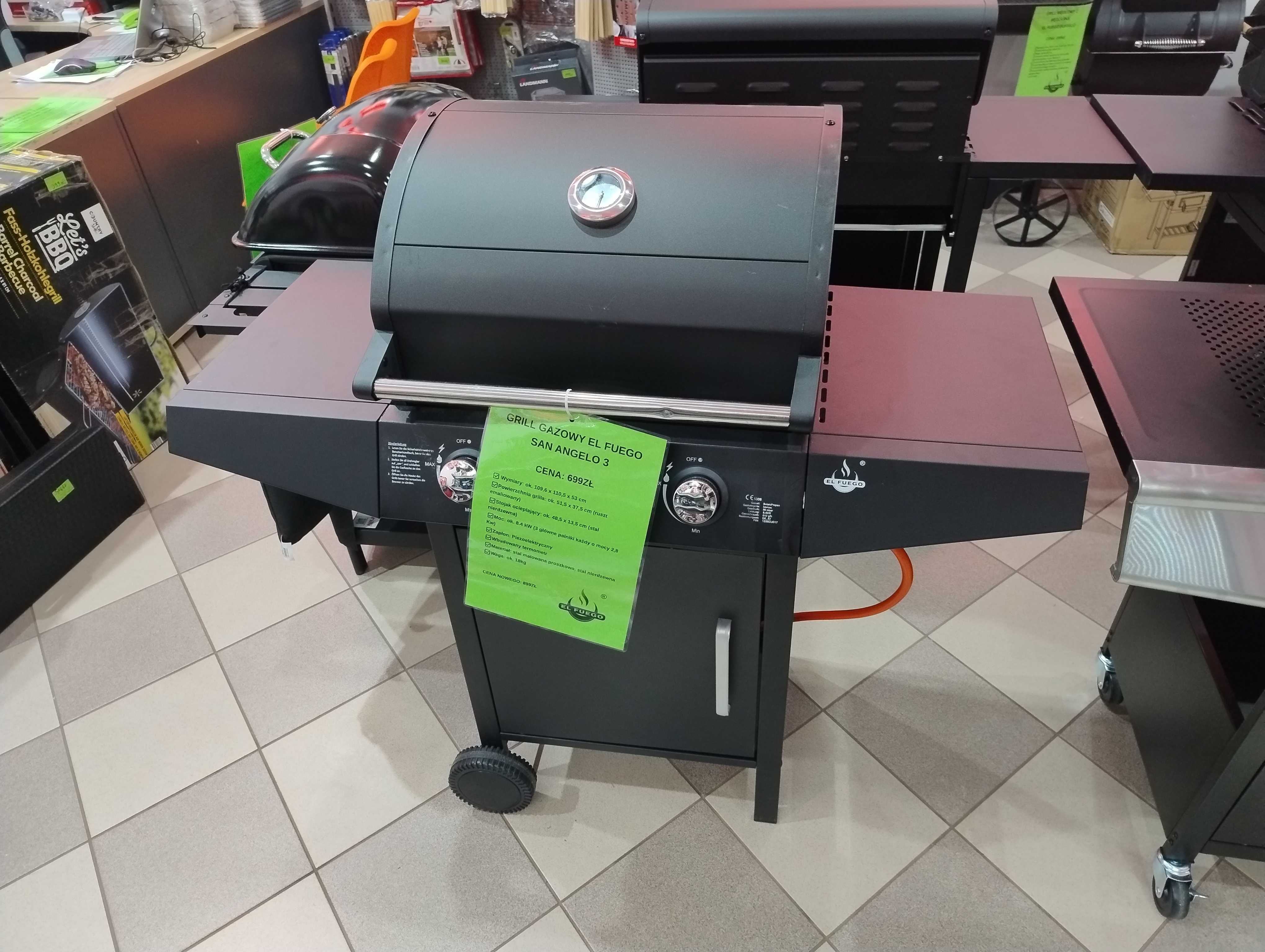 Grill Gazowy EL FUEGO SAN ANGELO 3P 8.4kW z reduktorem NOWY !