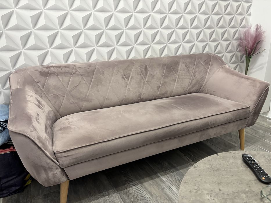Sofa 3 osobowa + fotel styl Skandynawski