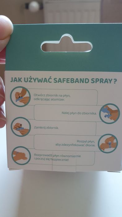 SafeBand spray bransoletka do dezynfekcji rąk sanitizer