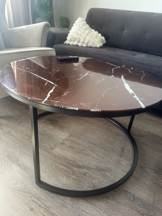Stolik szkło imitacja marmuru