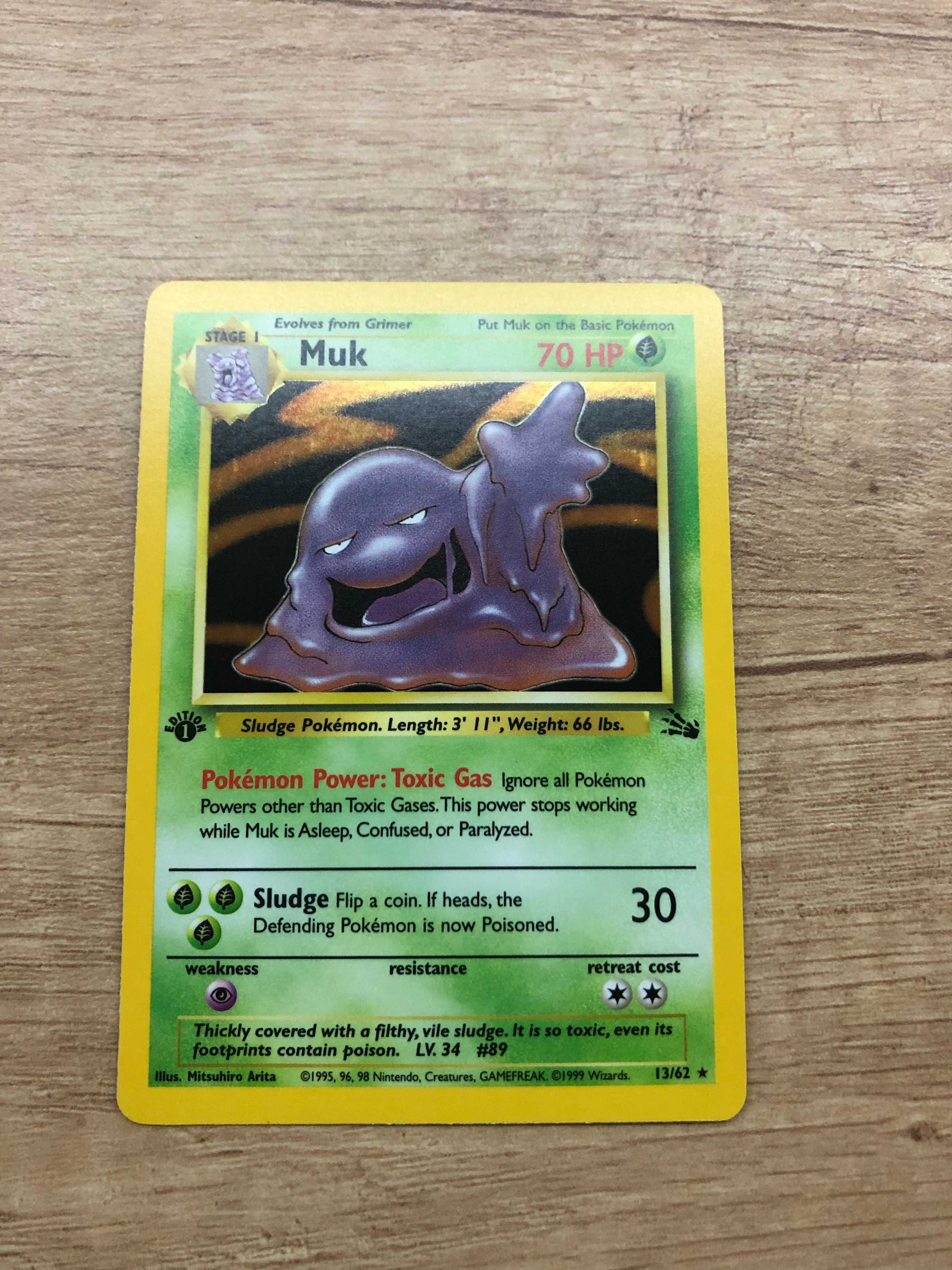 Karta Pokemon Muk fossil first 1 edition 13/62