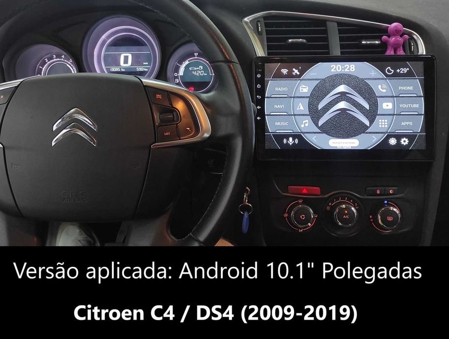 (NOVO) Rádio 2DIN • CITROEN C4 • (De 2004 até 2019) Android DS4 4+32GB