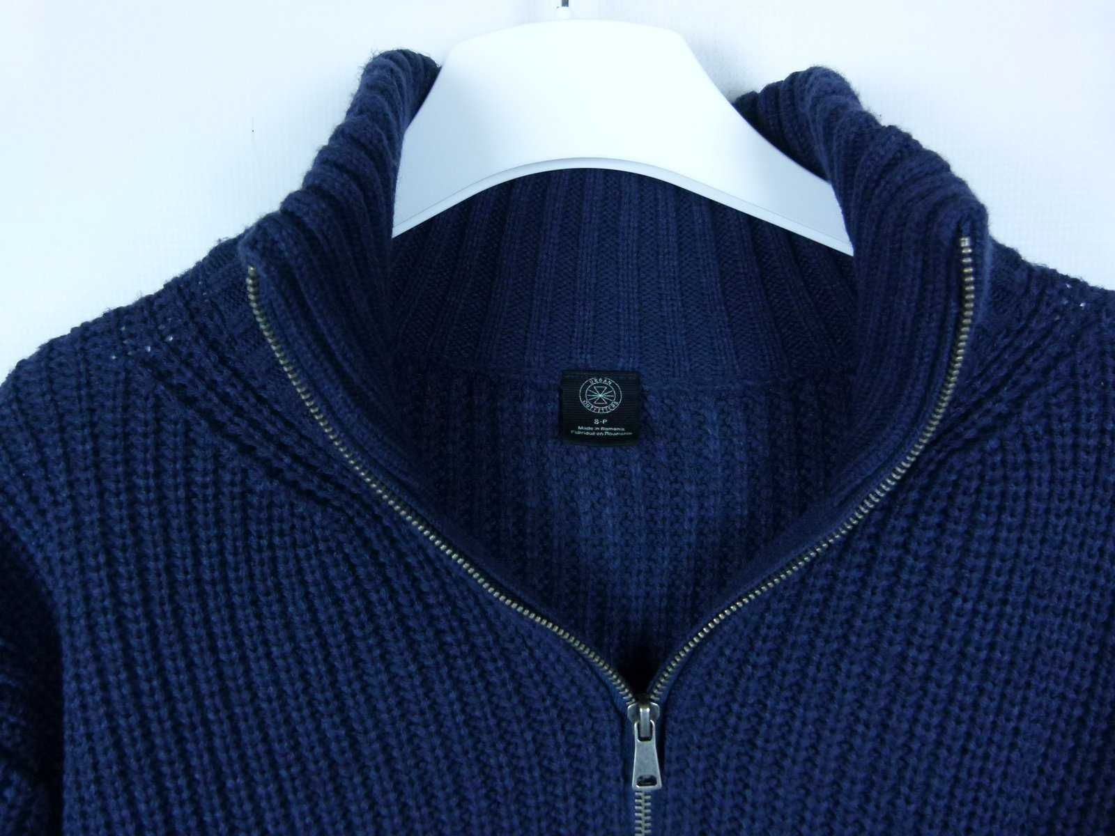 Urban Outfitters męski granatowy sweter stójka zip / S