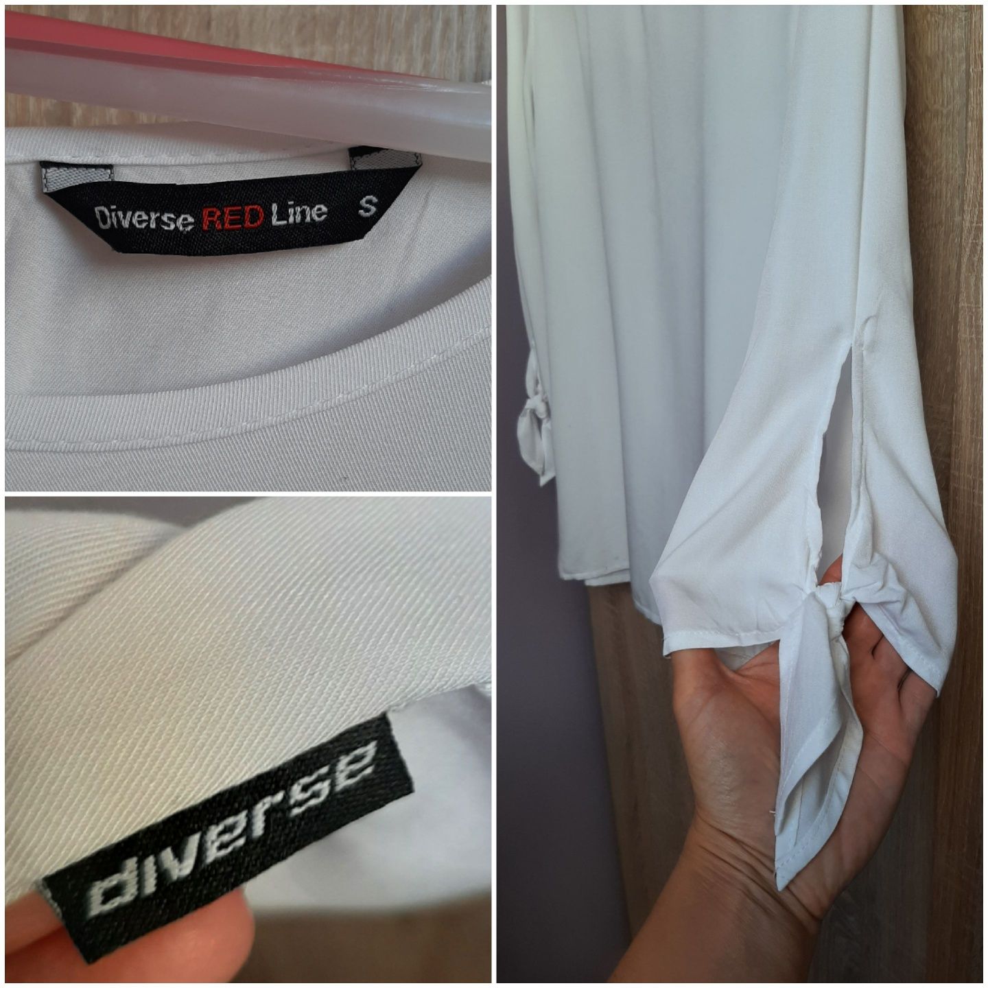 Diverse biała bluzka damska rozmiar S-36 długi rękaw