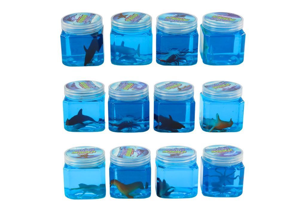 glutek slime w pudełeczku figurki zwierząt 150 g 12 wzorów niebieski