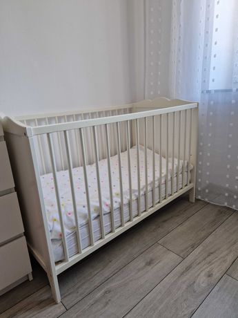 SUNDVIK ikea łóżeczko dziecięce białe 60 x 120 cm materac gratis