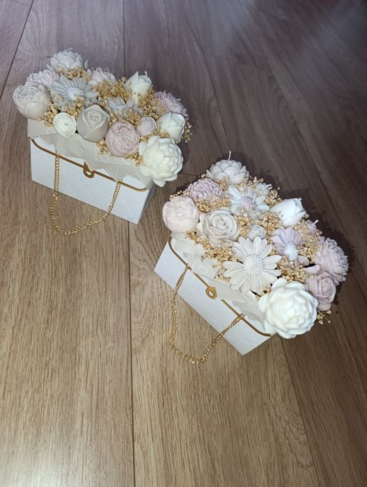Flower box ze świec sojowych+topper