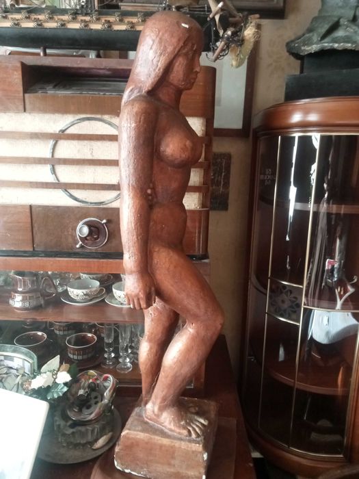 Duża rzeźba akt kobiecy stara rzeźba lata 30-ste-50-te 20w.