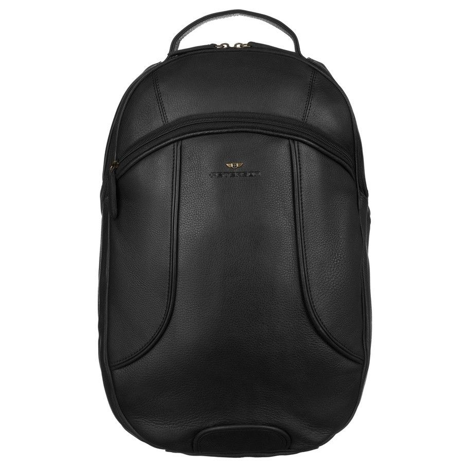 skórzany plecak męski w czarnym kolorze  na laptopa - peterson