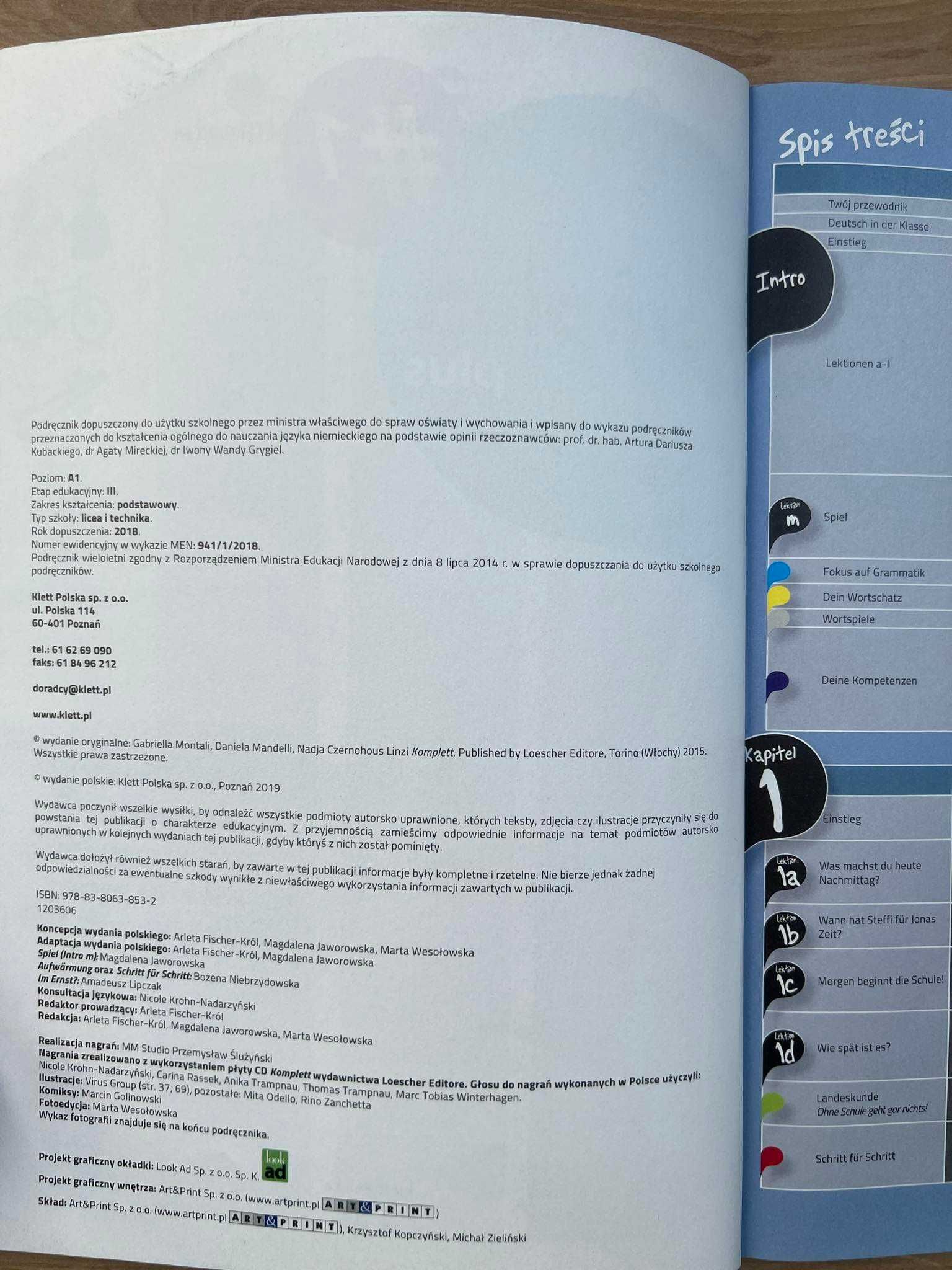 Komplett plus 1 Język niemiecki podręcznik