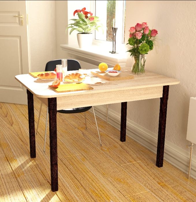 Стол кухонный с деревянными ножками МАКСИ-МЕбель
