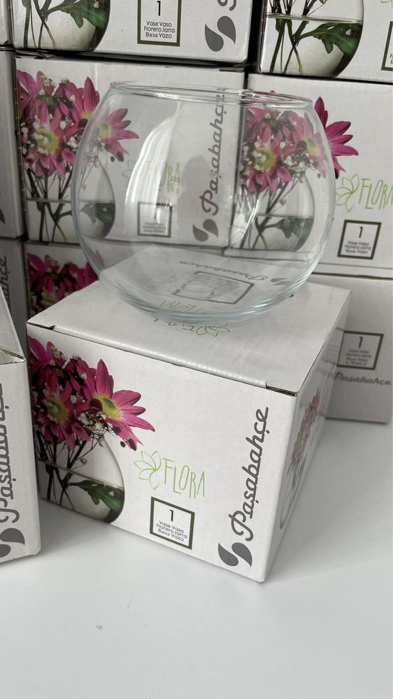 Нова скляна Ваза pasabahce flora кругла PASABAHCE стекло ваза декор