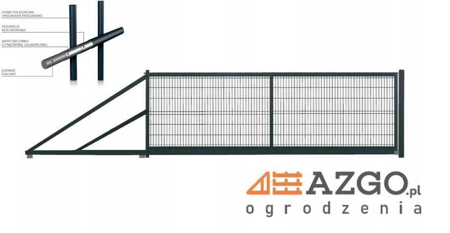 Najtańsza brama suwana przesuwna przesuwana 4m 4,5m 5m 5,5m 6m