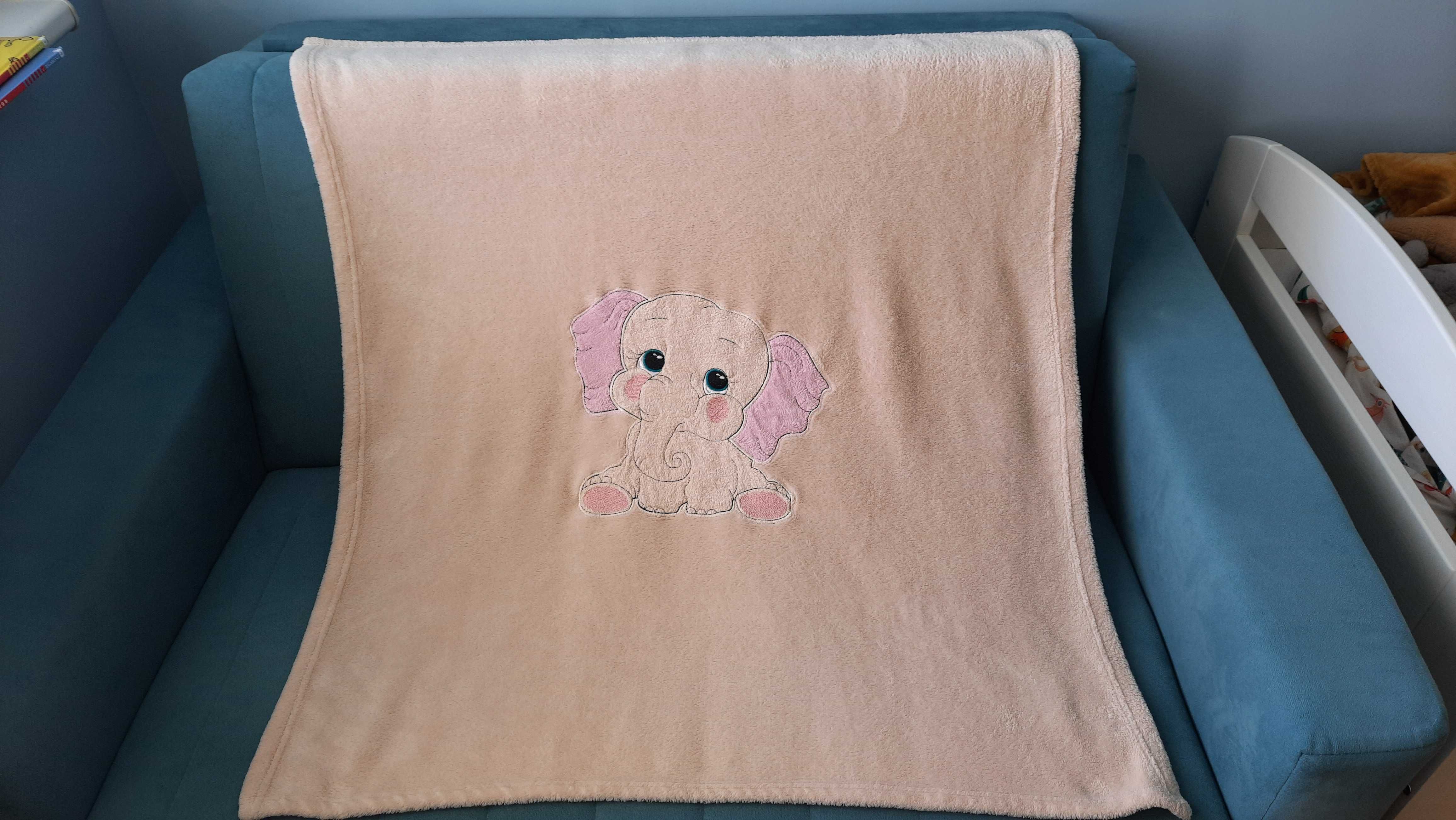 Kocyk niemowlęcy pluszowy 90x90 cm