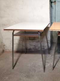 Stary stół PRL metalowe nogi warsztatowy