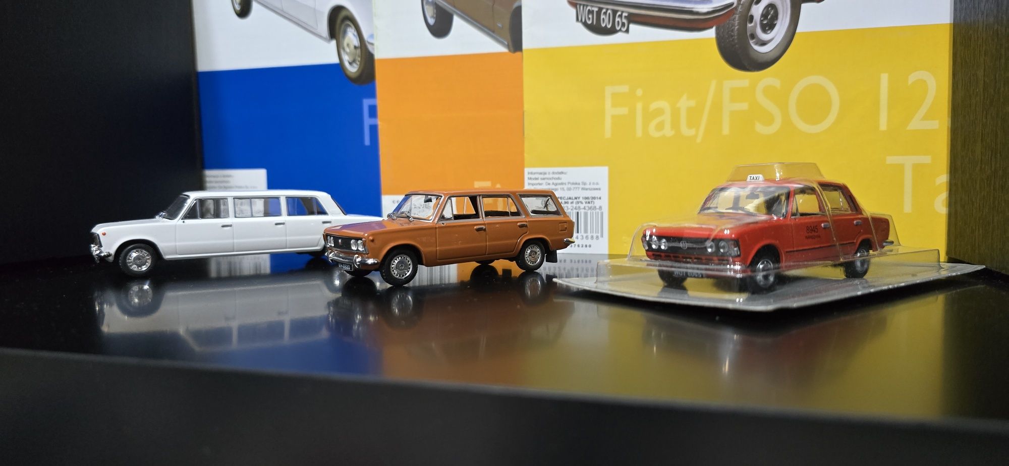 Fiat 125p zestaw 3 sztuk.Kultowe Auta PRL-u 1;43.