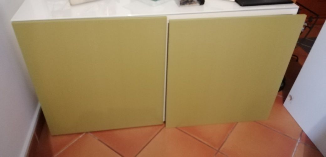 2 portas 60x64, para móvel BESTA do IKEA. LAPPVIKEN 1 VERDE, 1 preta.