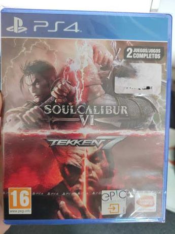 Tekken 7 + Soulcalibur VI  2 cd`s PS4 NOVO selado dá para ps5