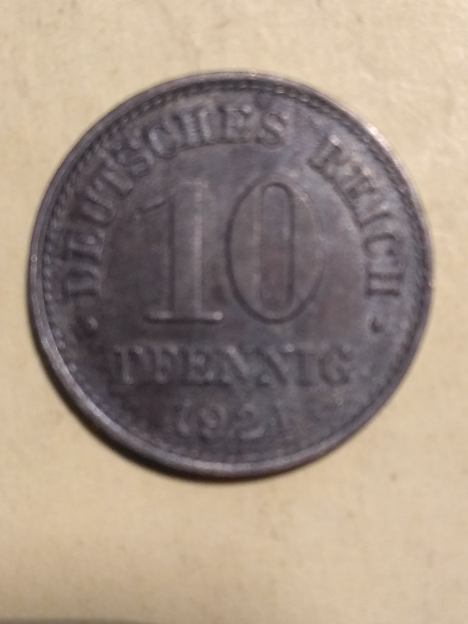 Moedas de 10 Pfennig 1920, 1921 e 1922 Alemanha