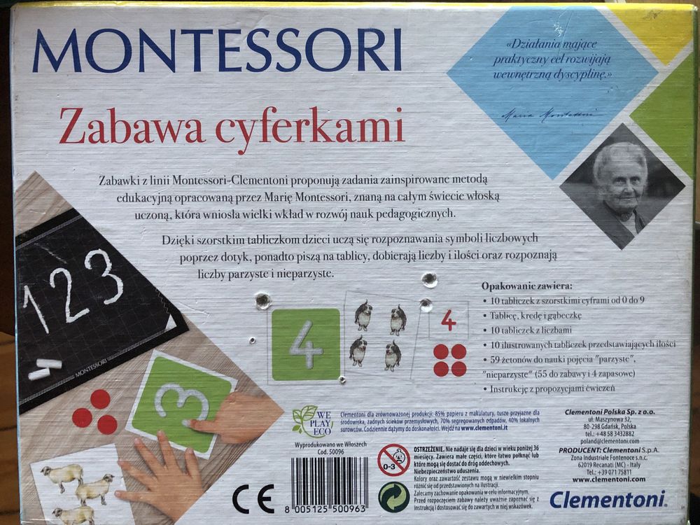 Montessori Zabawa cyferkami Clementoni