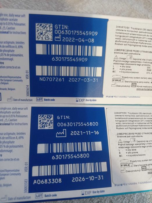 Soczewki szkła kontaktowe Dailes+4